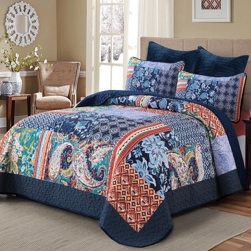 Patchwork quilt set queen size - set,